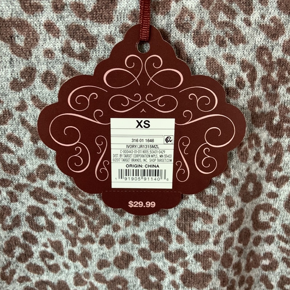 Knox Rose Light Brown Lace & Leopard Print Long Sleeve Top - Picture 3 of 6
